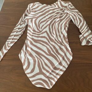 Michael Kors long sleeve zebra print, bathing suit, rash guard